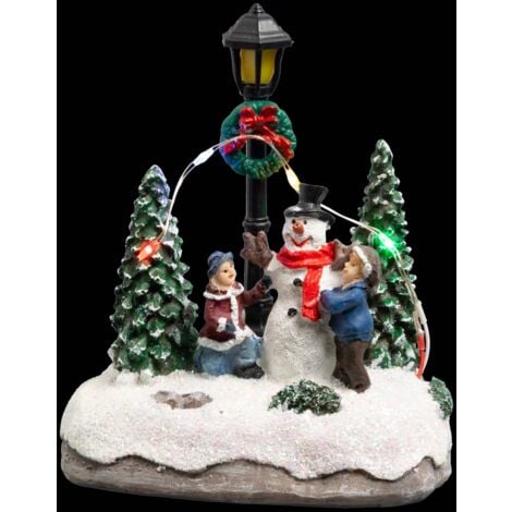 Albero di Natale con 3 o 4 LED multicolore a batteria - Pupazzo di neve - Feeric lights & christmas