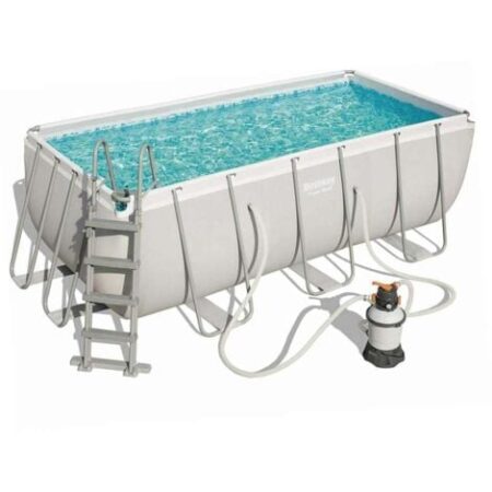 Bestway Piscina Rettangolare Power Steel - Chiaro - 404x201 cm