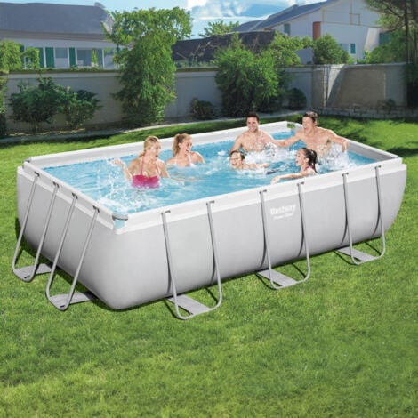Bestway Piscina Rettangolare Power Steel - Chiaro - 404x201 cm