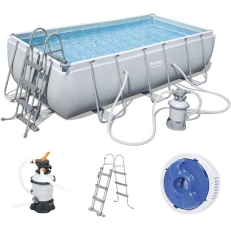 Bestway Piscina Rettangolare Power Steel - Chiaro - 404x201 cm