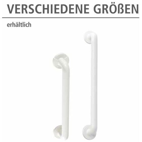 WENKO Maniglia di sicurezza da parete Secura 43 cm, barra di sostegno per bagno e WC, installazione senza foratura, alluminio, 43x7x8 cm, Bianco