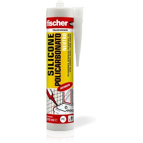 Fischer Silicone Sigillante per Policarbonato SNP 310 Trasparente, Neutro, Antimuffa, Multiuso per Superfici Plastiche, Calcestruzzo, Vetro, Senza Solventi, Inodore, Uso Esterno / Interno, 9384
