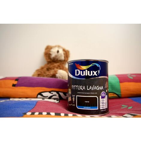 Dulux Pittura Nera all'Acqua Effetto Lavagna, 0.75 Litri, Nero