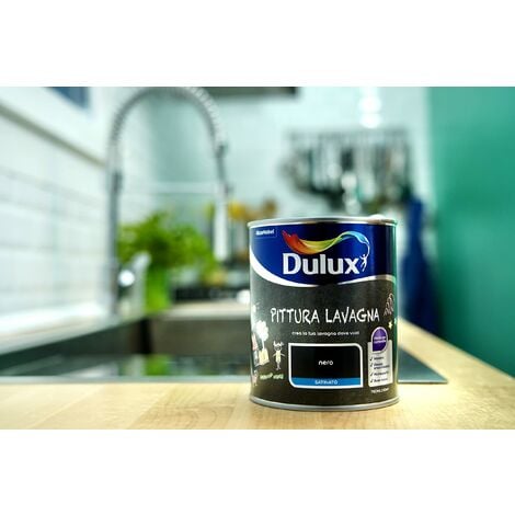 Dulux Pittura Nera all'Acqua Effetto Lavagna, 0.75 Litri, Nero