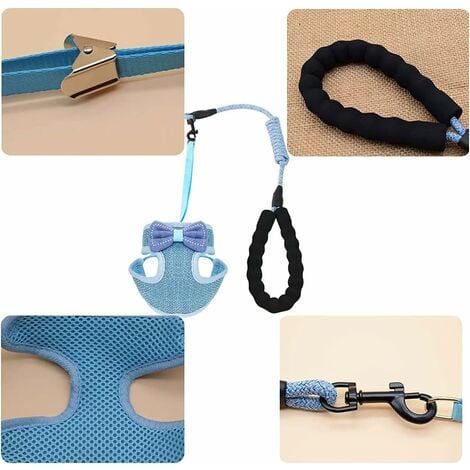 Sciarpa per gatti per cani di piccola taglia con papillon Sciarpa per gatti regolabile Maglia traspirante Gilet per gatti confortevole Gilet da addestramento morbido Maglia Gilet per cani Gilet per cu