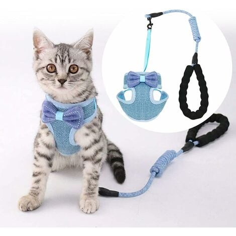Sciarpa per gatti per cani di piccola taglia con papillon Sciarpa per gatti regolabile Maglia traspirante Gilet per gatti confortevole Gilet da addestramento morbido Maglia Gilet per cani Gilet per cu