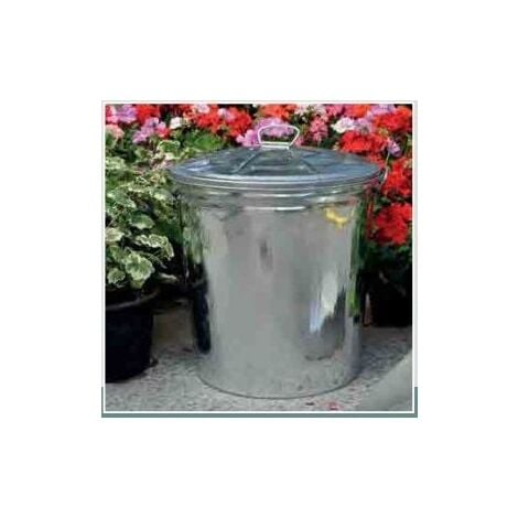 BIDONE IMMONDIZIA ACCIAIO DOMUS GALVANIZZATO LT 35 CM 38X31 H.CM 37 8004944211180 CASALINGHI DOMUS