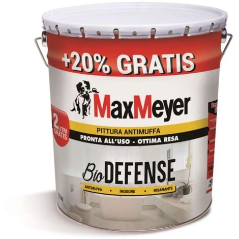pittura antimuffa pronta all'uso biodefence 10lt + 2lt omaggio - max meyer