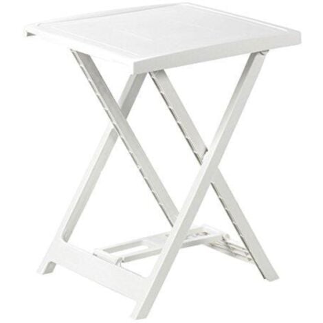 Tavolo Tavolino Quadrato Modello Arno Bianco Pieghevole in Plastica 50x47x65 cm