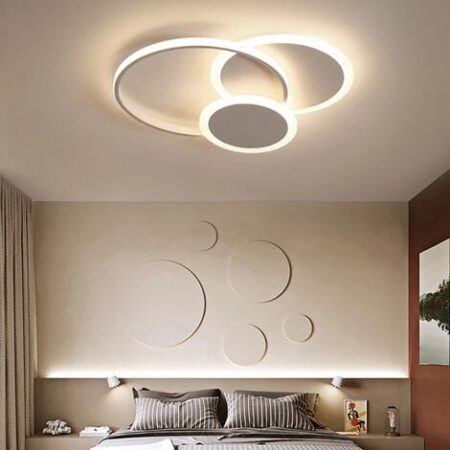 LAMPADARIO MODERNO LED PER CAMERA DA LETTO SOGGIORNO PLAFONIERA DA SOFFITTO 37W LUCE CALDA 3000K