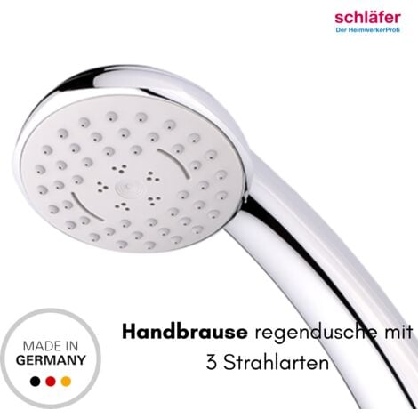 Schläfer 8193000  Manopola Doccia Grande G 1/2 pollici, Diametro 95mm, Soffione Doccia Cromato 3 Modalità Spray, Doccetta Universale Hamburg Soffione Multigetto 3-getti Massaggio, Vaporizzatore.