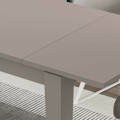 Tavolo allungabile Megaron 120x80 cm colore tortora light mocha