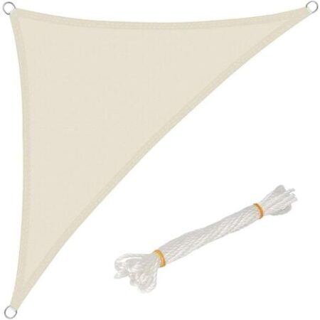 WOLTU Tenda a Vela Parasole Telo da Sole PES Protezione Solare Anti UV Esterni Crema 3x3x4.25m