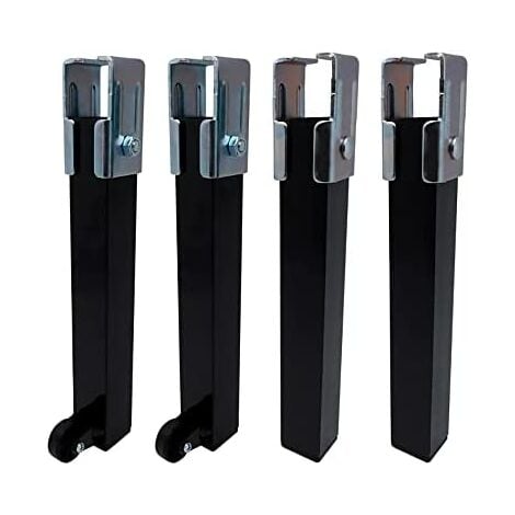 Set di 4 gambe pt25 35x35x260mm con rotelle, nero 96403 micel