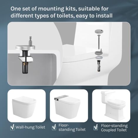 WOLTU Copriwater. Tavoletta WC con Chiusura Ammortizzata. Copri WC a Sgancio Rapido. Sedile per Water con Cerniere Regolabili. Montaggio dall’Alto o dal Basso. in Duroplast. Bianco