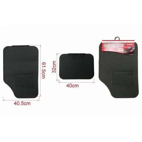 Kit Tappetini Auto In Gomma Universale Anteriori 61,5X40,5cm Posteriori 40X32cm