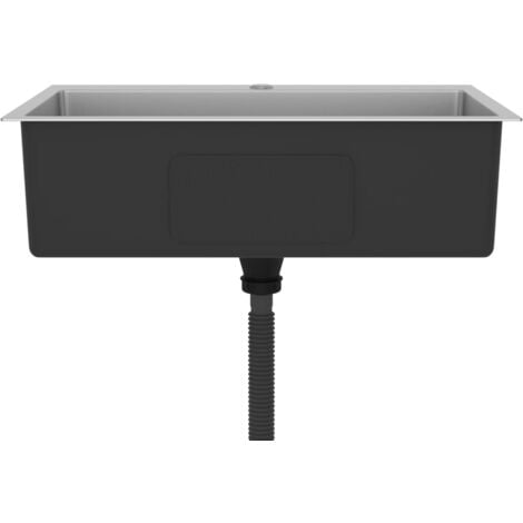 Lavello da Cucina Lavandino Cucina - Lavorato a Mano in Acciaio Inox BV818987 - BonneVie