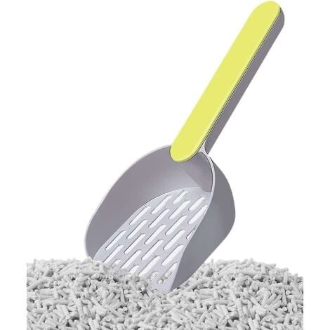 Pala per lettiera in plastica per la maggior parte dei tipi di lettiera per gatti, lettiera per gatti e paletta, resistente e facile da pulire (grigio verde)