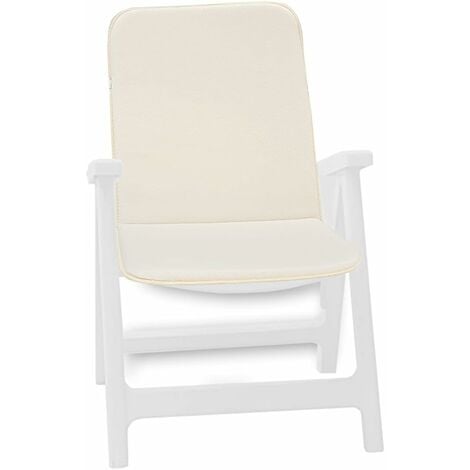 Cuscino Sedia Écru Imbottito Pieghevole Coprisedia Morbido Poltrona Giardino 100% Made In Italy