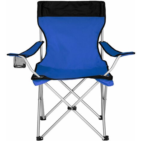 2x Sedie Pieghevoli Da Campeggio Con Borsa Camping Sedia Spiaggia Esterno Blu