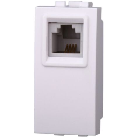 Modulo presa telefonica RJ11, serie Space, bianco, compatibile con serie BTicino Living - Ettroit LB2354