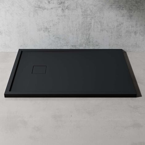 doporro Piatto Doccia Rettangolare 80x120x5 cm in Marmoresina Antracite, Effetto Pietra Resistente e Antiscivolo - Geoma08