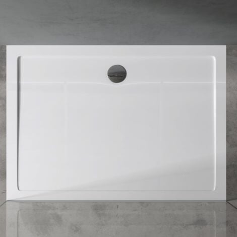doporro Piatto Doccia Rettangolare in Acrilico Rinforzato, Ultra Slim 4 cm, Installazione da Appoggio o Filo Pavimento, Bianco Lucido 70x80 cm - Faro2
