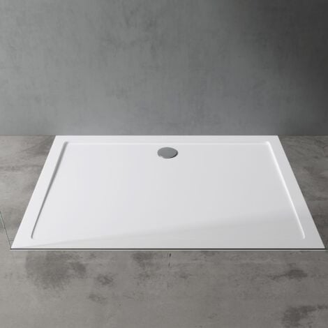 doporro Piatto Doccia Rettangolare in Acrilico Rinforzato, Ultra Slim 4 cm, Installazione da Appoggio o Filo Pavimento, Bianco Lucido 70x80 cm - Faro2