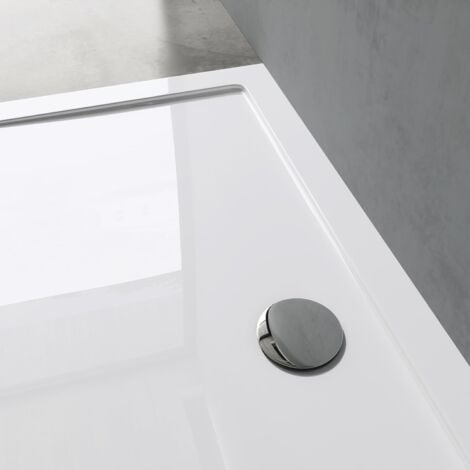 doporro Piatto Doccia Rettangolare in Acrilico Rinforzato, Ultra Slim 4 cm, Installazione da Appoggio o Filo Pavimento, Bianco Lucido 70x80 cm - Faro2