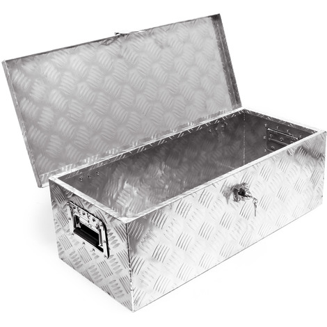 Baule in alluminio portattrezzi Cassa Box per attrezzi utensili 76x32x24,5cm