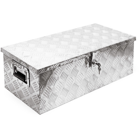 Baule in alluminio portattrezzi Cassa Box per attrezzi utensili 76x32x24,5cm