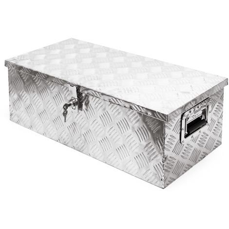 Baule in alluminio portattrezzi Cassa Box per attrezzi utensili 76x32x24,5cm