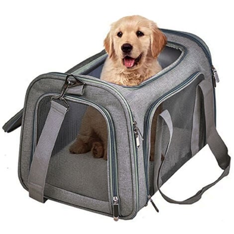 Trasportino per Cani e Gatti Borsa Ripiegabile Traspirante da Viaggio Morbida