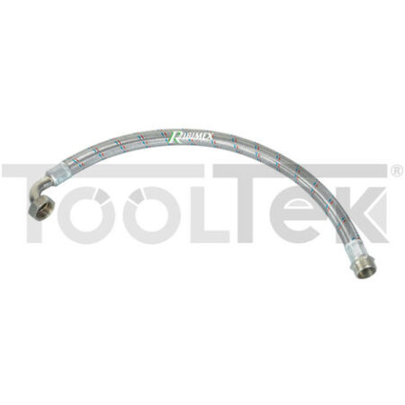 FLESSIBILE TUBO ACCIAIO INOX INTRECCIATO 70cm RACCORDO 1" RIBIMEX