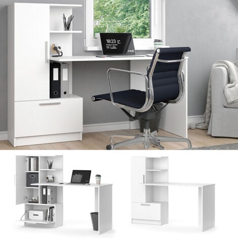 Scrivania con ripiani Tomy, Bianco, 150 x 59.3 cm, Vicco