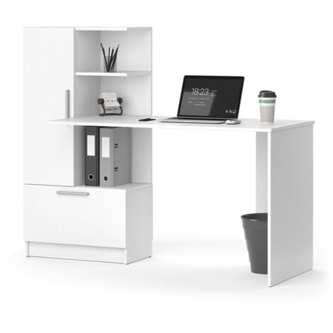 Scrivania con ripiani Tomy, Bianco, 150 x 59.3 cm, Vicco