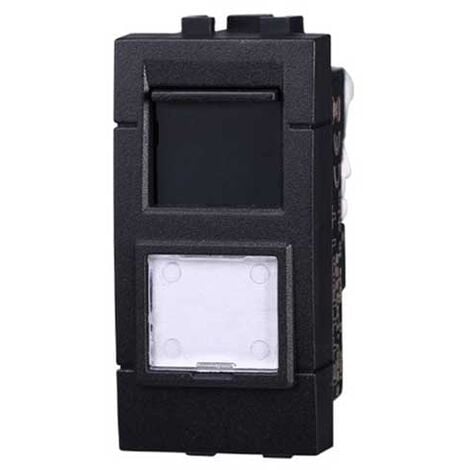 Presa rete dati RJ45 UTP cat.6 compatibile Bticino Livinglight colore nero