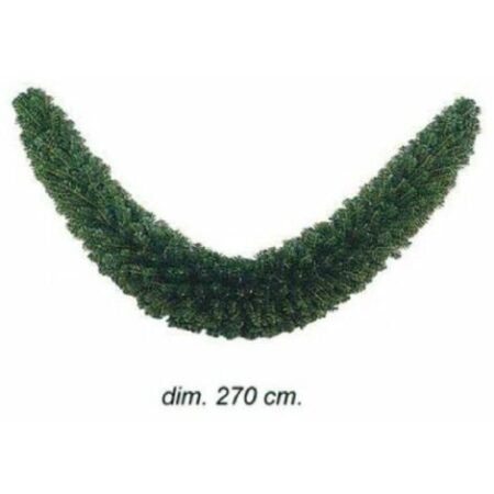 Festone natalizio in pino verde pavone 270 cm - decorazione addobbo natale