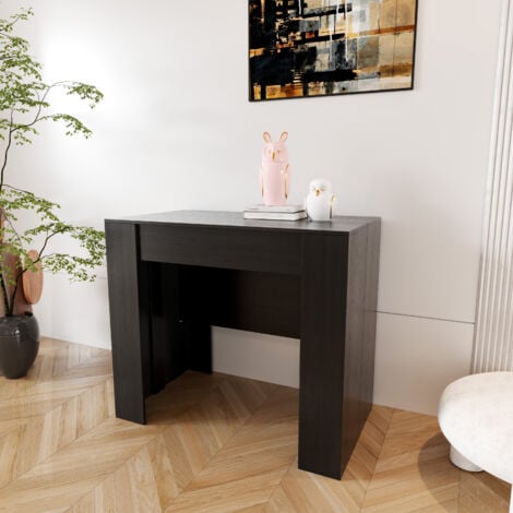 Tavolo Consolle Allungabile Oslo Plus Fino A 3 Metri, Tavolo 14 Posti Salvaspazio Multiposizione, Design Moderno Ed Elegante, Consolle per Casa E Ufficio, 78 x 51 x 90 cm, Colore Nero