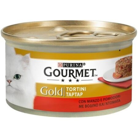 Gourmet Gold Tortini per Gatto da 85 gr  Manzo e Pomodoro