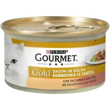 Gourmet Gold Dadini in salsa per Gatto da 85 gr  Tacchino e Anatra