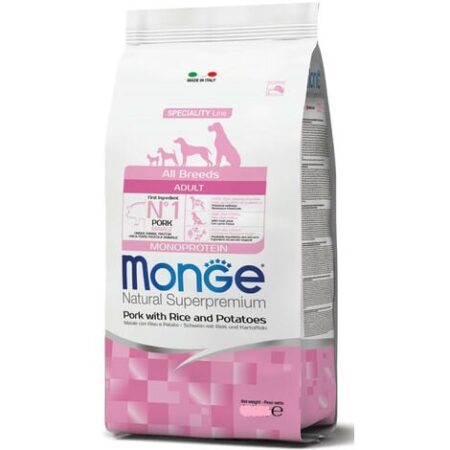 Monge Natural Superpremium per聽Cane Adult All Breeds con Maiale Riso e Patate da 12 Kg