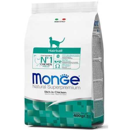 Monge Natural Superpremium Hairball per Gatto Ricco di Pollo da 400 gr