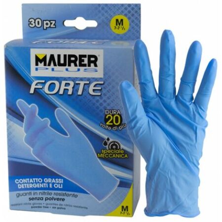 GUANTI MONOUSO NITRILE FORTE TG.L MAURER PLUS CF.30PZ - CF. SCATOLA