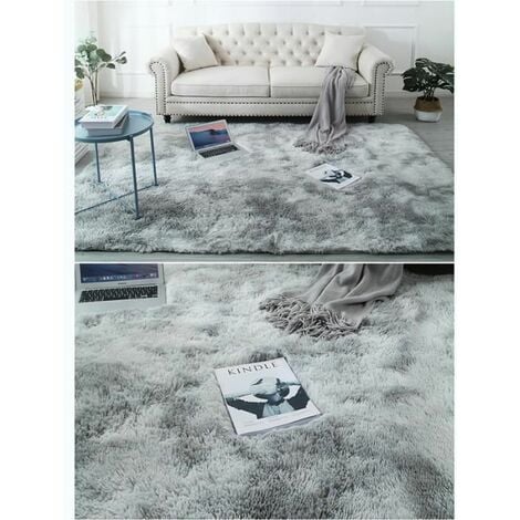 Tappeto per Salotto Shaggy 120 x 160 cm Grigio Peluche Morbido Fibra di Polipropilene Tappeto Antiscivolo