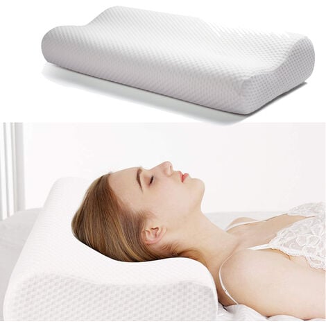 FREOSEN Cuscino Ergonomico in Memory Foam, Cuscino Cervicale con Fodera Lavabile Ipoallergenica, 63x43CM