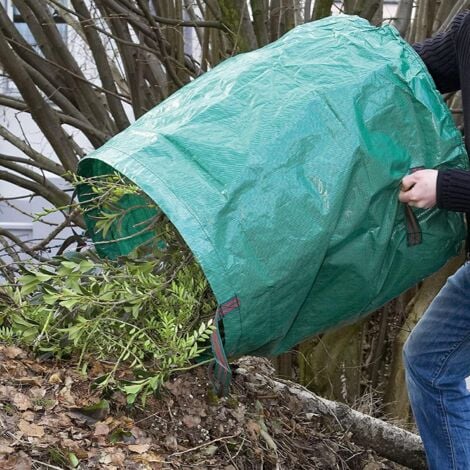 sacchetti per rifiuti da giardino da 272 litri, verdi, sacchetti per rifiuti da giardino, autoportanti, con manici, impermeabili, pieghevoli e riutilizzabili, sacchetti per rifiuti da giardino, sacche