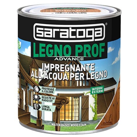 IMPREGNANTE ALL'ACQUA PER LEGNO COLORE LEGNO PROF ADVANCE SARATOGA 750ml, "NOCE SCURO"