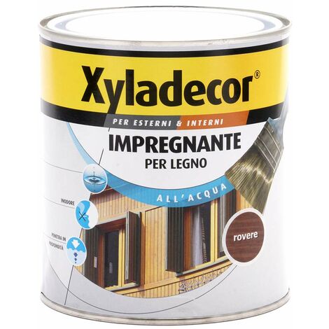 XYLADECOR IMPREGNANTE ALL' ACQUA per Legno vernice Fondo per Interni ed Esterni, Inodore, colore ROVERE 750ML