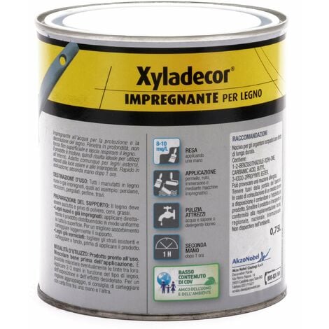 XYLADECOR IMPREGNANTE ALL' ACQUA per Legno vernice Fondo per Interni ed Esterni, Inodore, colore ROVERE 750ML
